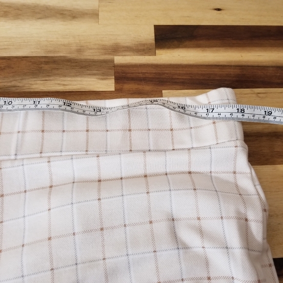 Crosby Women’s Pants Sz XL Pull On High Rise Straight Leg Beige Checker Pattern - Picture 10 of 11